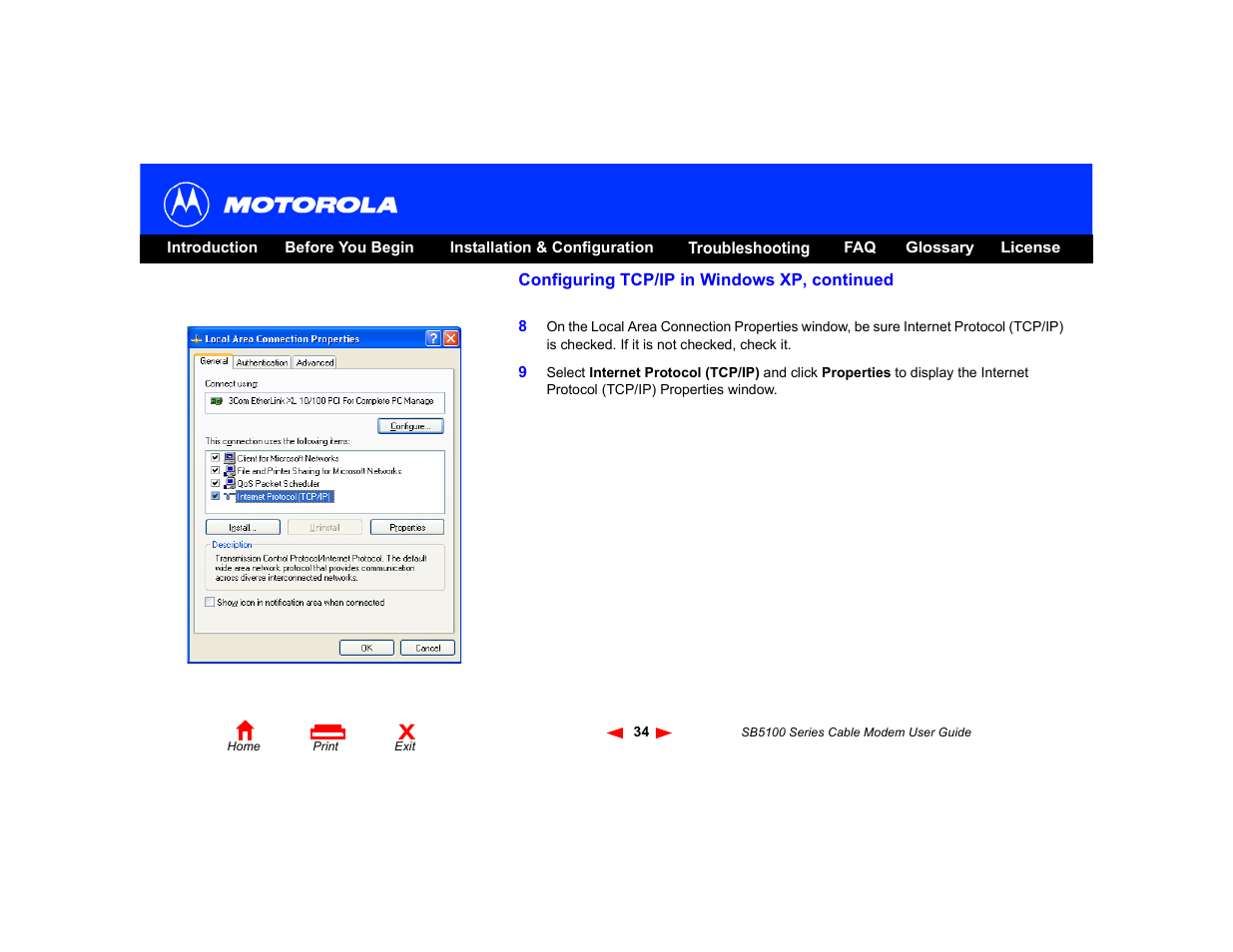 Motorola SB5100 User Manual | Page 40 / 74