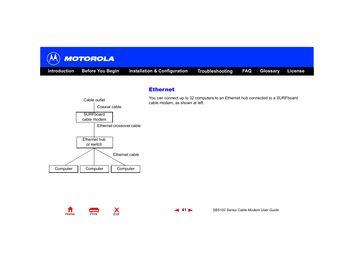 Ethernet | Motorola SB5100 User Manual | Page 47 / 74