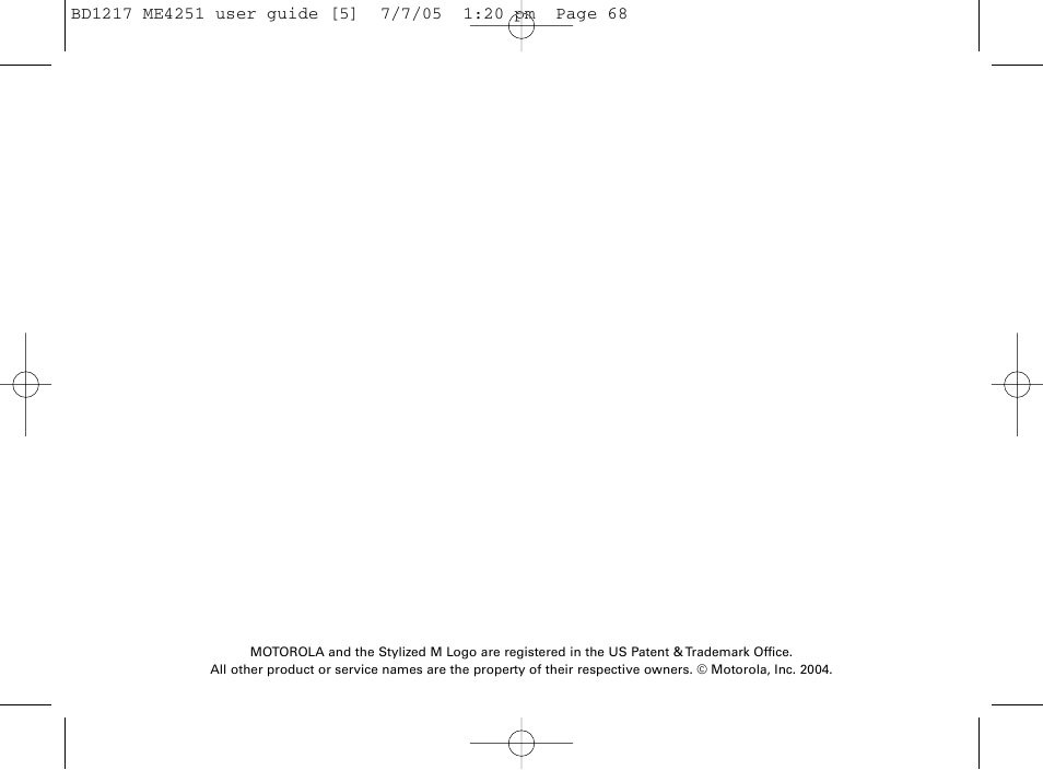 Motorola ME4251 User Manual | Page 69 / 69