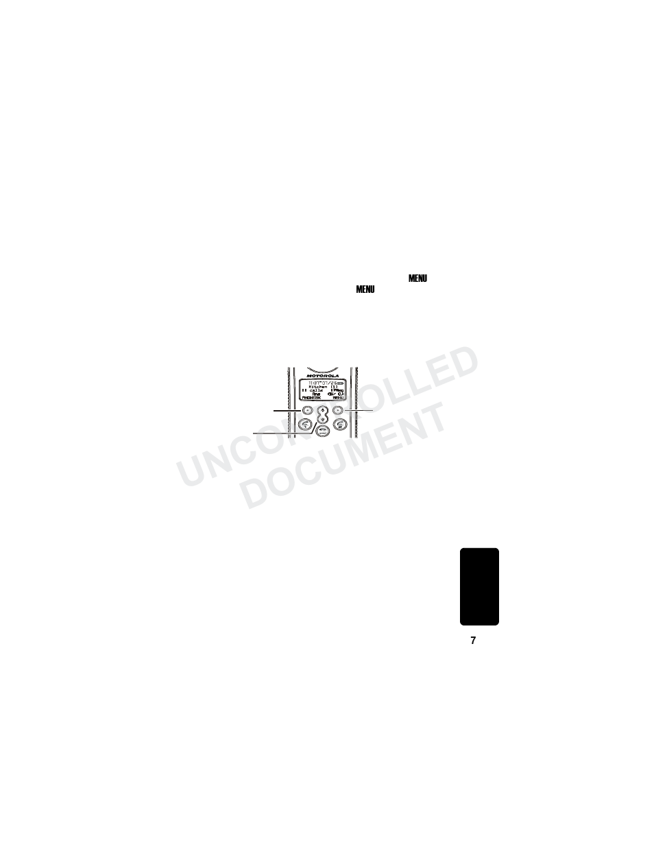 Using the soft keys, Using the navigation key, Using the soft keys using the navigation key | Uncontrolled document | Motorola MD7000 User Manual | Page 25 / 55