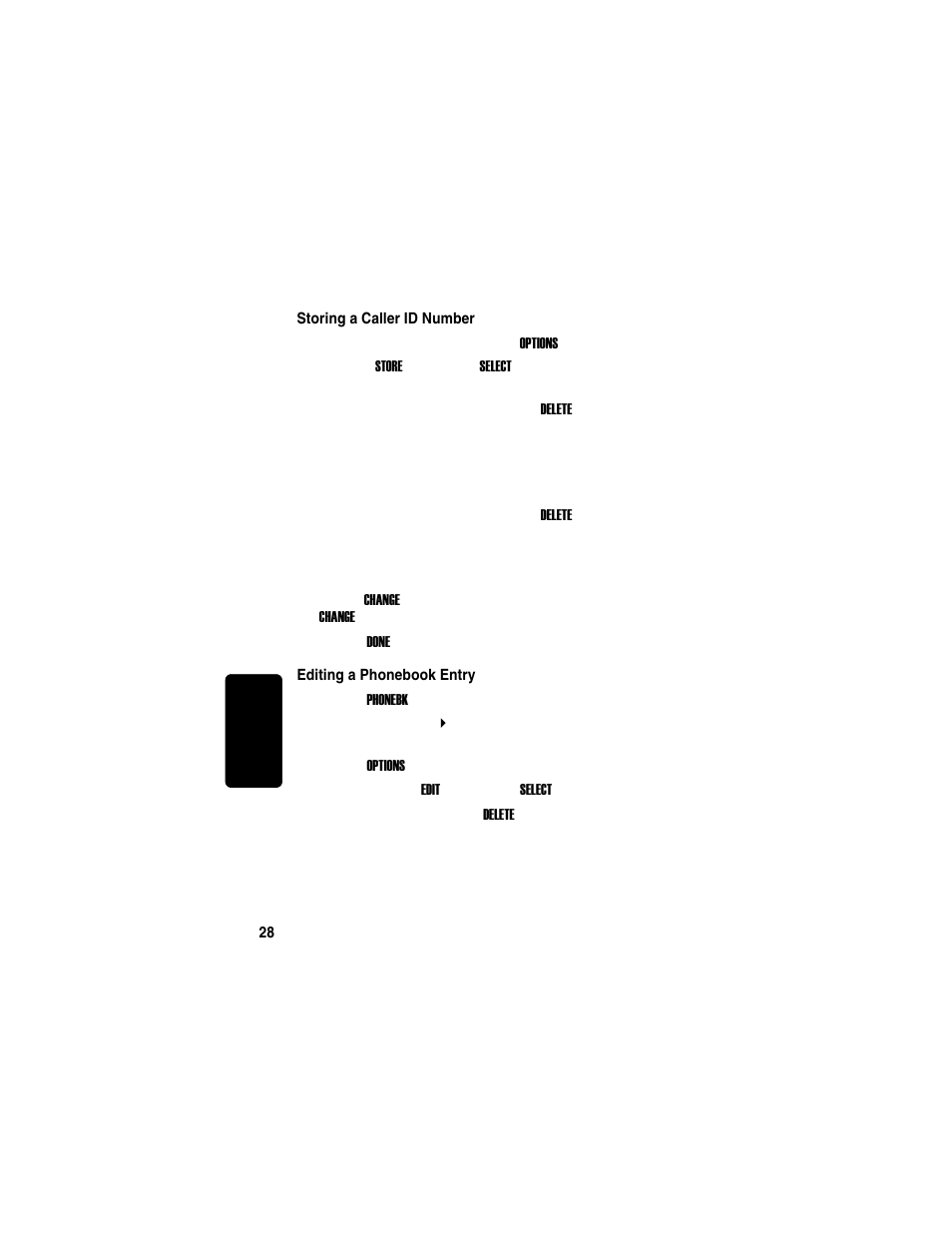Storing a caller id number, Editing a phonebook entry, Re l im in a r y | Motorola MD751 User Manual | Page 46 / 64
