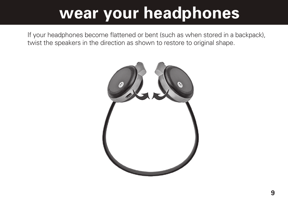 Wear your headphones | Motorola S305 User Manual | Page 10 / 82