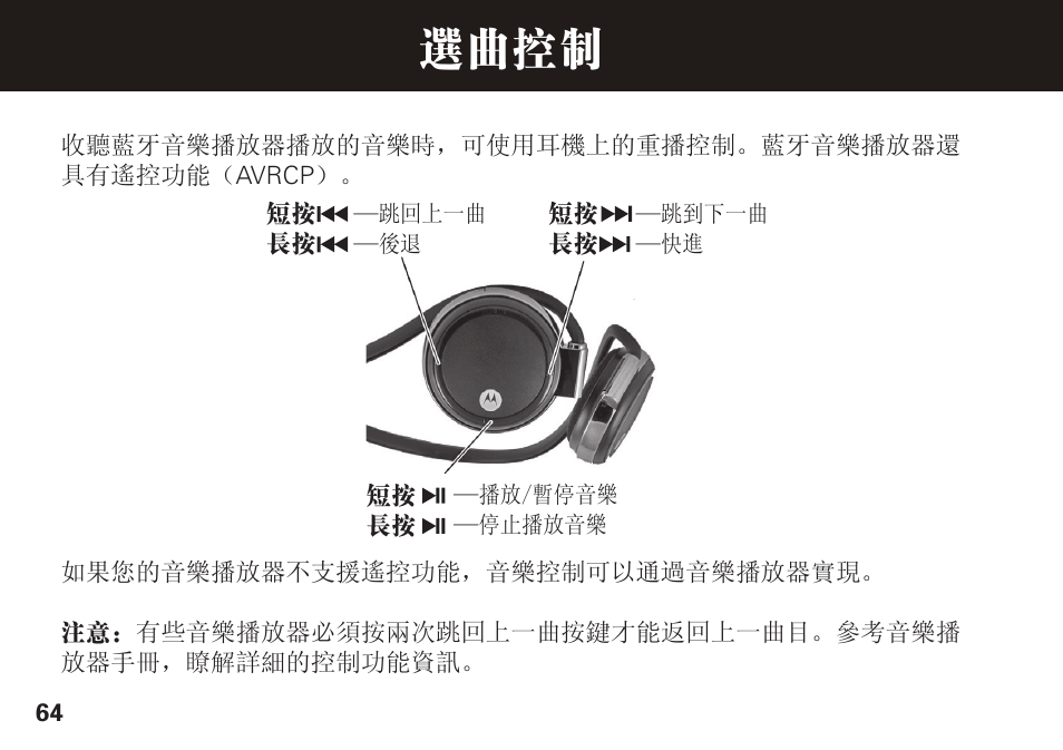 选曲控制 | Motorola S305 User Manual | Page 65 / 82