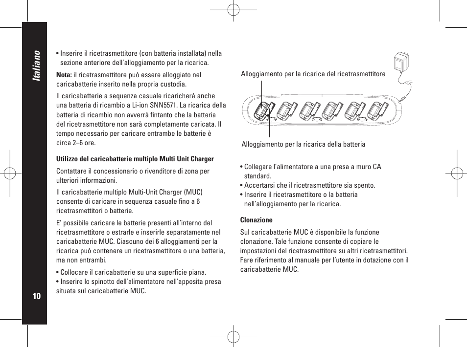 Italiano | Motorola PMR446 User Manual | Page 100 / 134