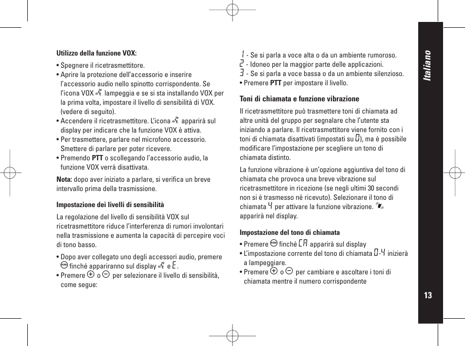 Italiano | Motorola PMR446 User Manual | Page 103 / 134