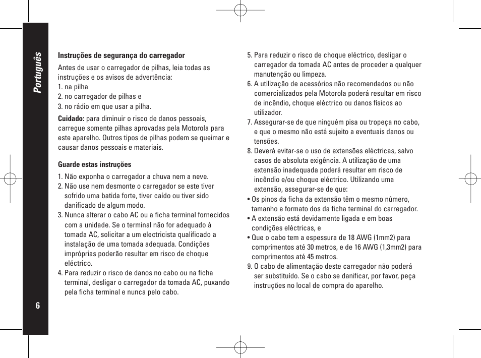 Português | Motorola PMR446 User Manual | Page 118 / 134