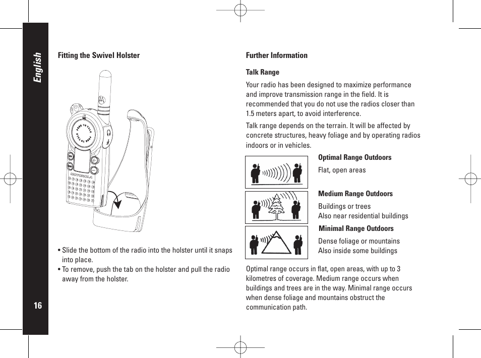 English | Motorola PMR446 User Manual | Page 16 / 134