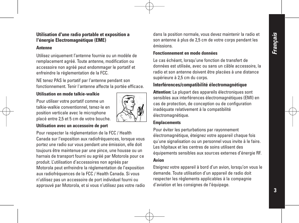 Français | Motorola PMR446 User Manual | Page 25 / 134