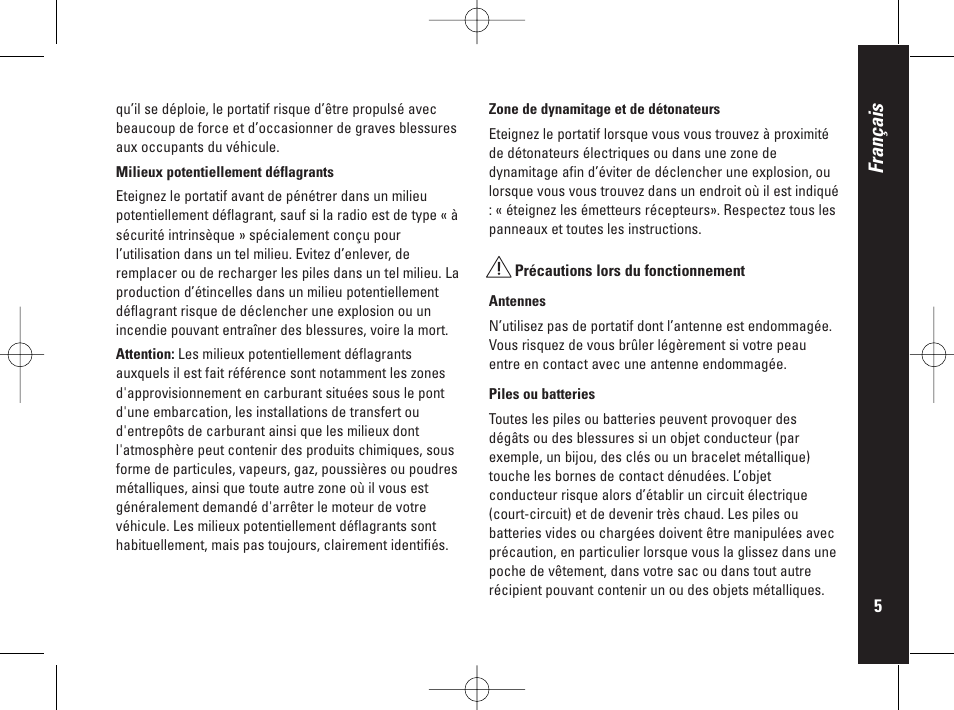 Français | Motorola PMR446 User Manual | Page 27 / 134