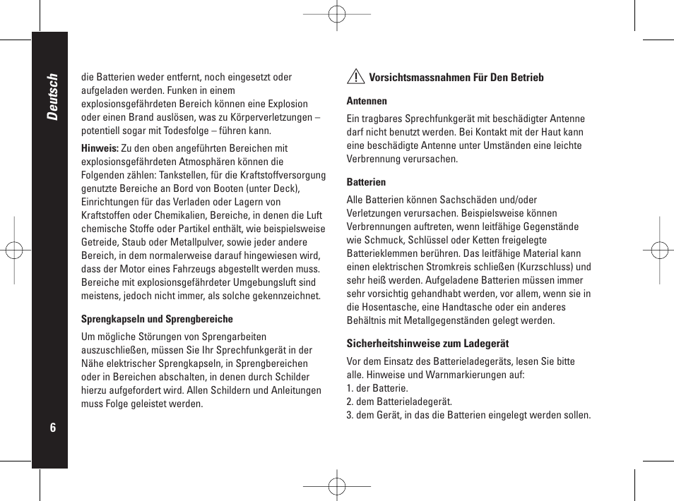 Deutsch | Motorola PMR446 User Manual | Page 50 / 134