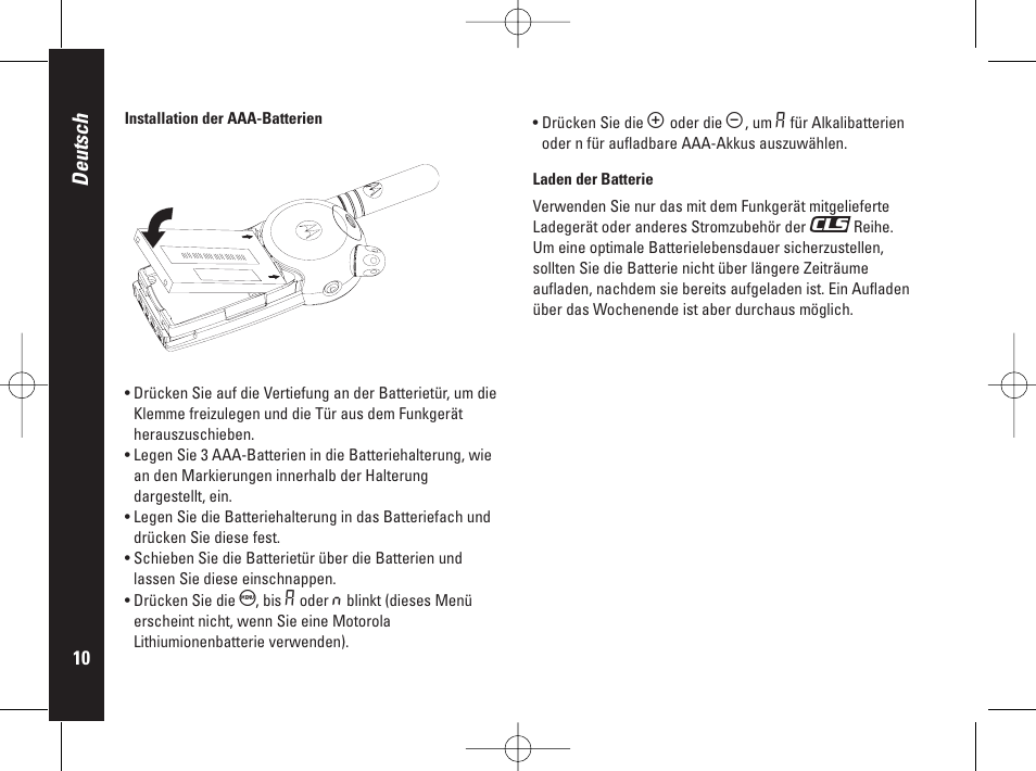 Deutsch | Motorola PMR446 User Manual | Page 54 / 134