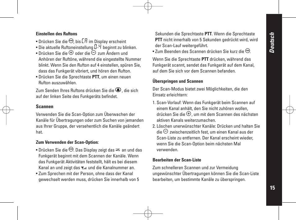 Deutsch | Motorola PMR446 User Manual | Page 59 / 134