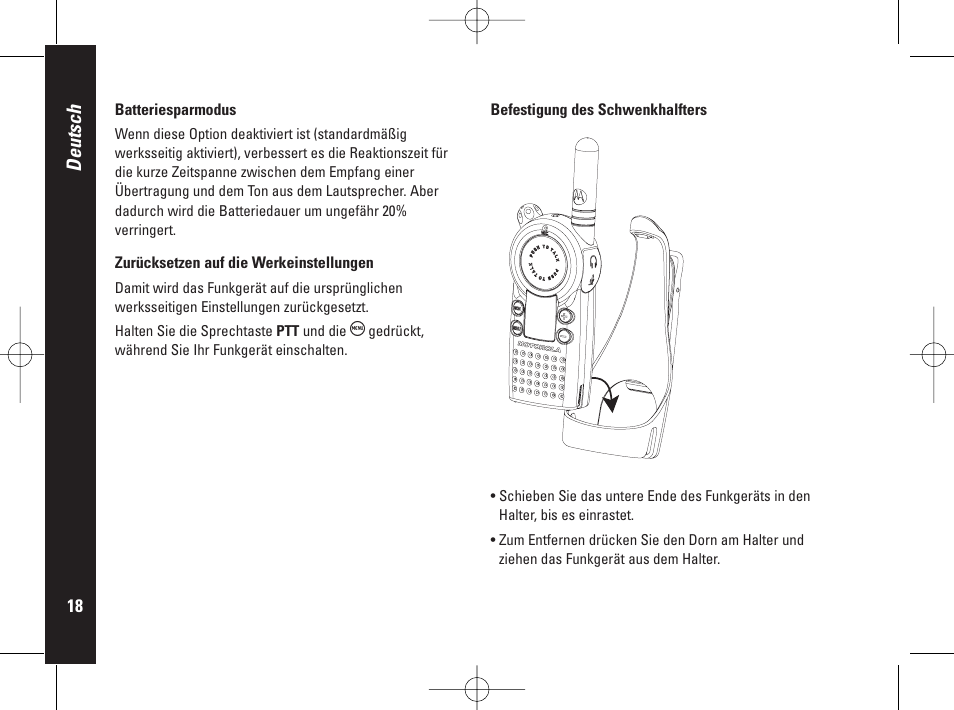 Deutsch | Motorola PMR446 User Manual | Page 62 / 134