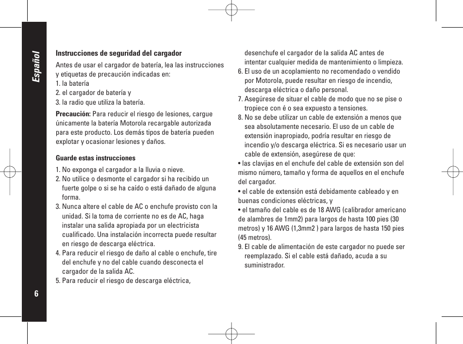 Español | Motorola PMR446 User Manual | Page 74 / 134