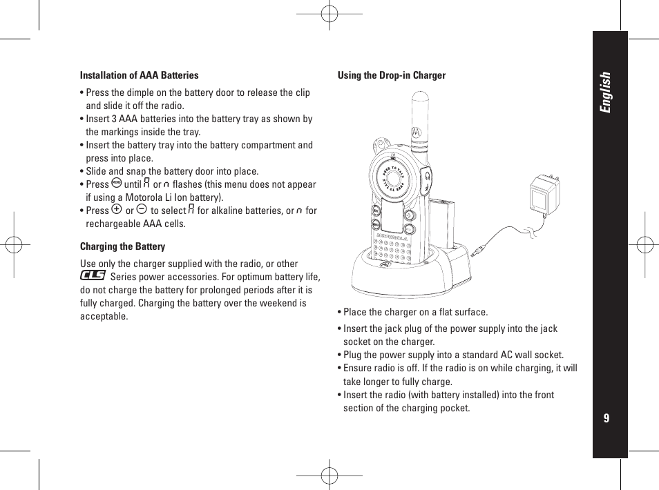 English | Motorola PMR446 User Manual | Page 9 / 134