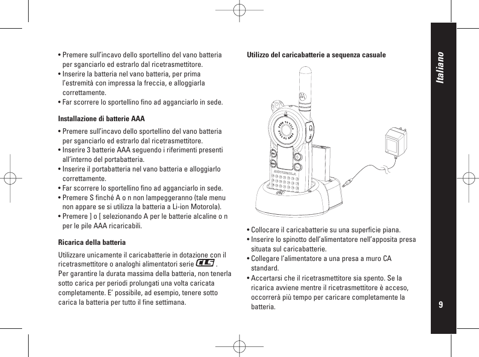 Italiano | Motorola PMR446 User Manual | Page 99 / 134