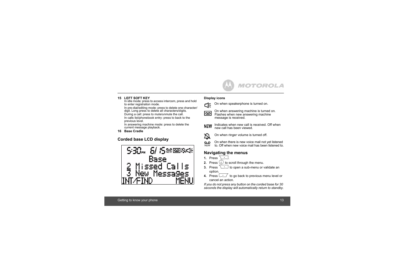 Motorola L403C User Manual | Page 13 / 64