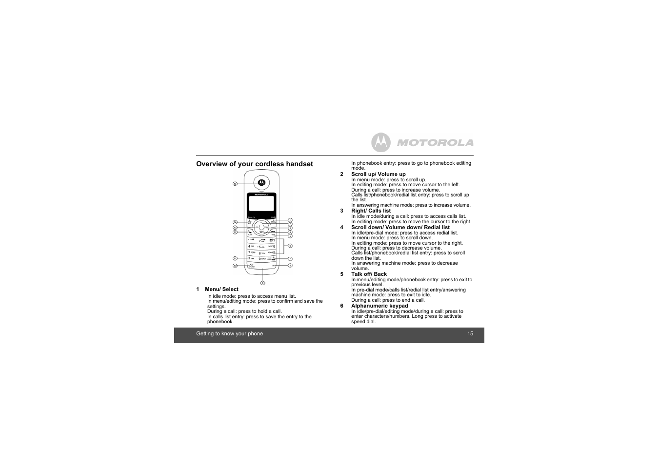 Motorola L403C User Manual | Page 15 / 64