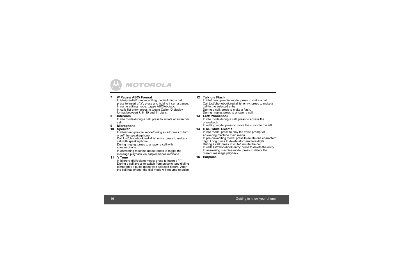 Motorola L403C User Manual | Page 16 / 64