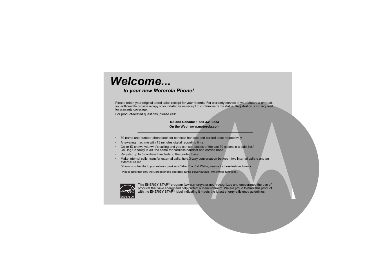 Welcome | Motorola L403C User Manual | Page 2 / 64