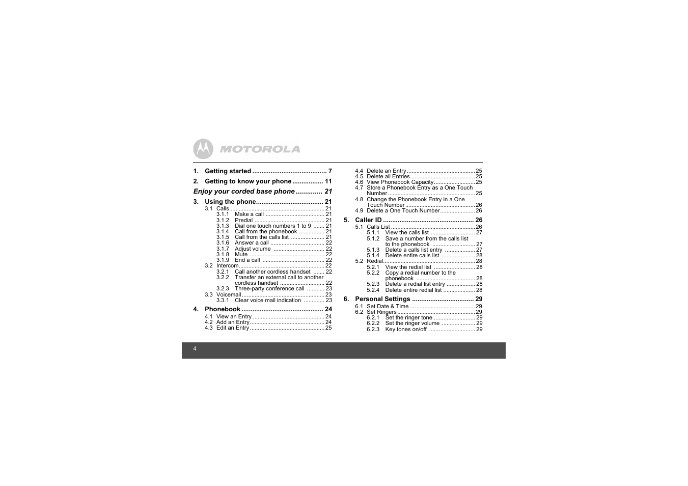 Motorola L403C User Manual | Page 4 / 64