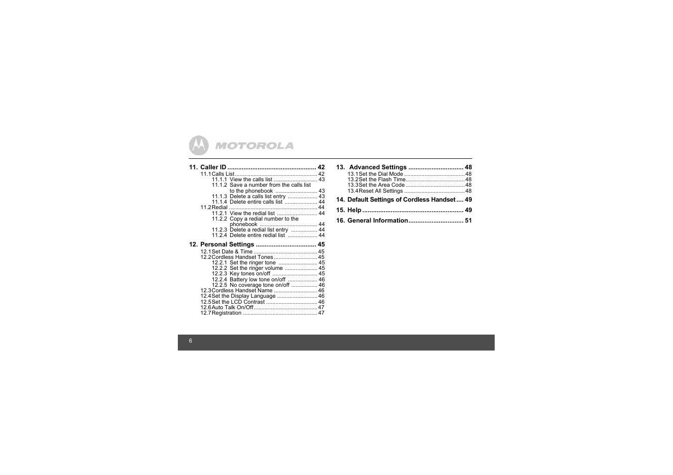 Motorola L403C User Manual | Page 6 / 64