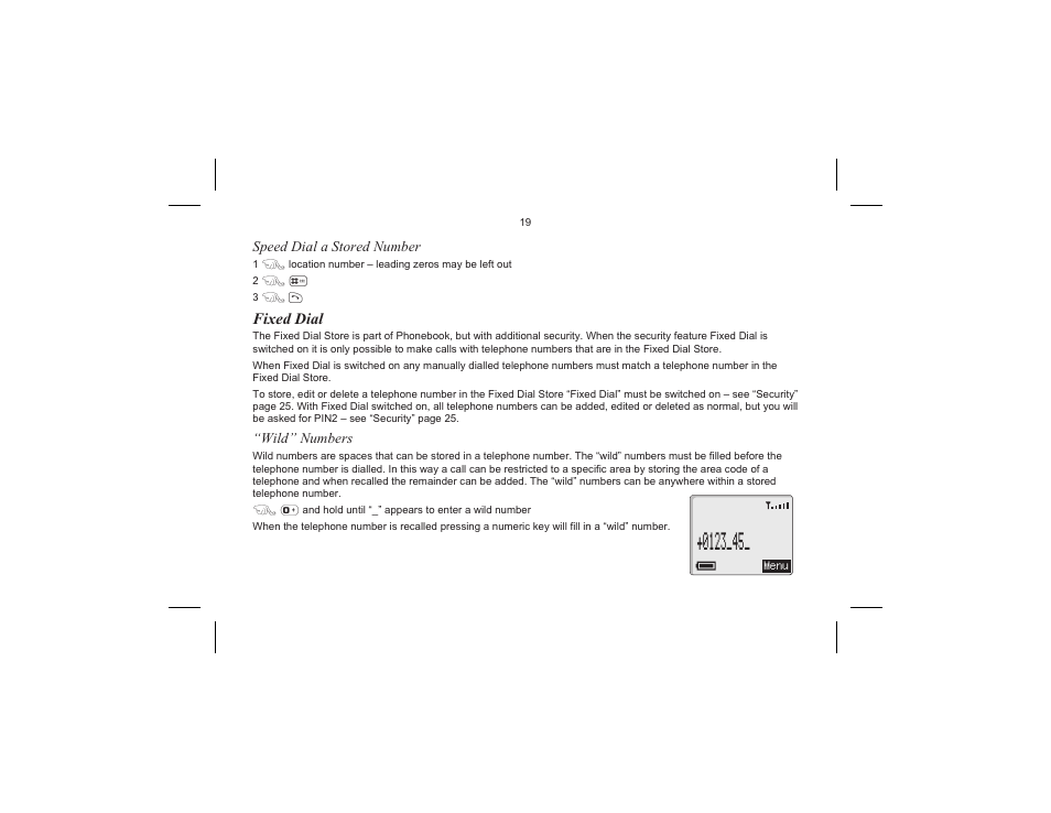 Fixed dial | Motorola EB-GD70 User Manual | Page 22 / 40