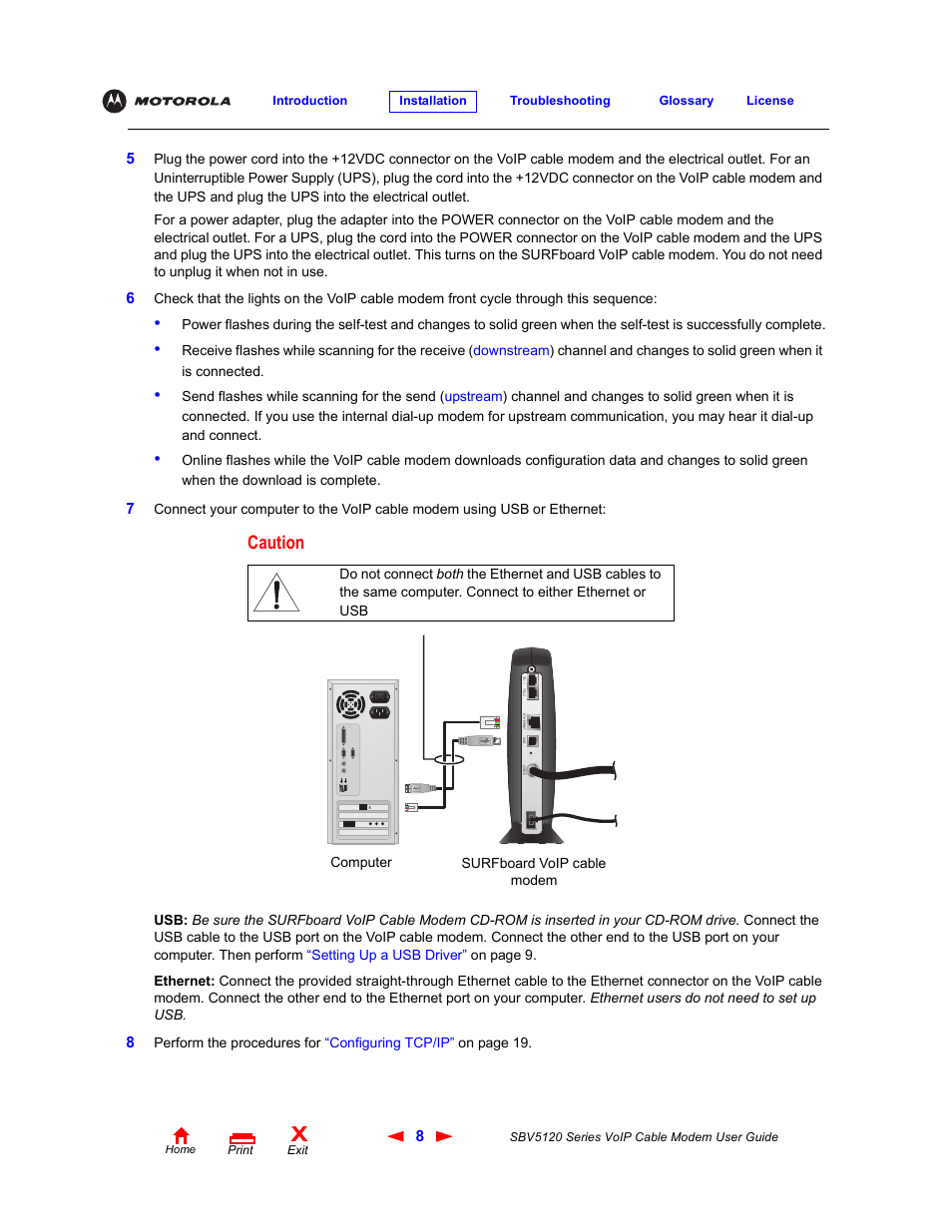 Caution | Motorola SBV5120 User Manual | Page 13 / 57
