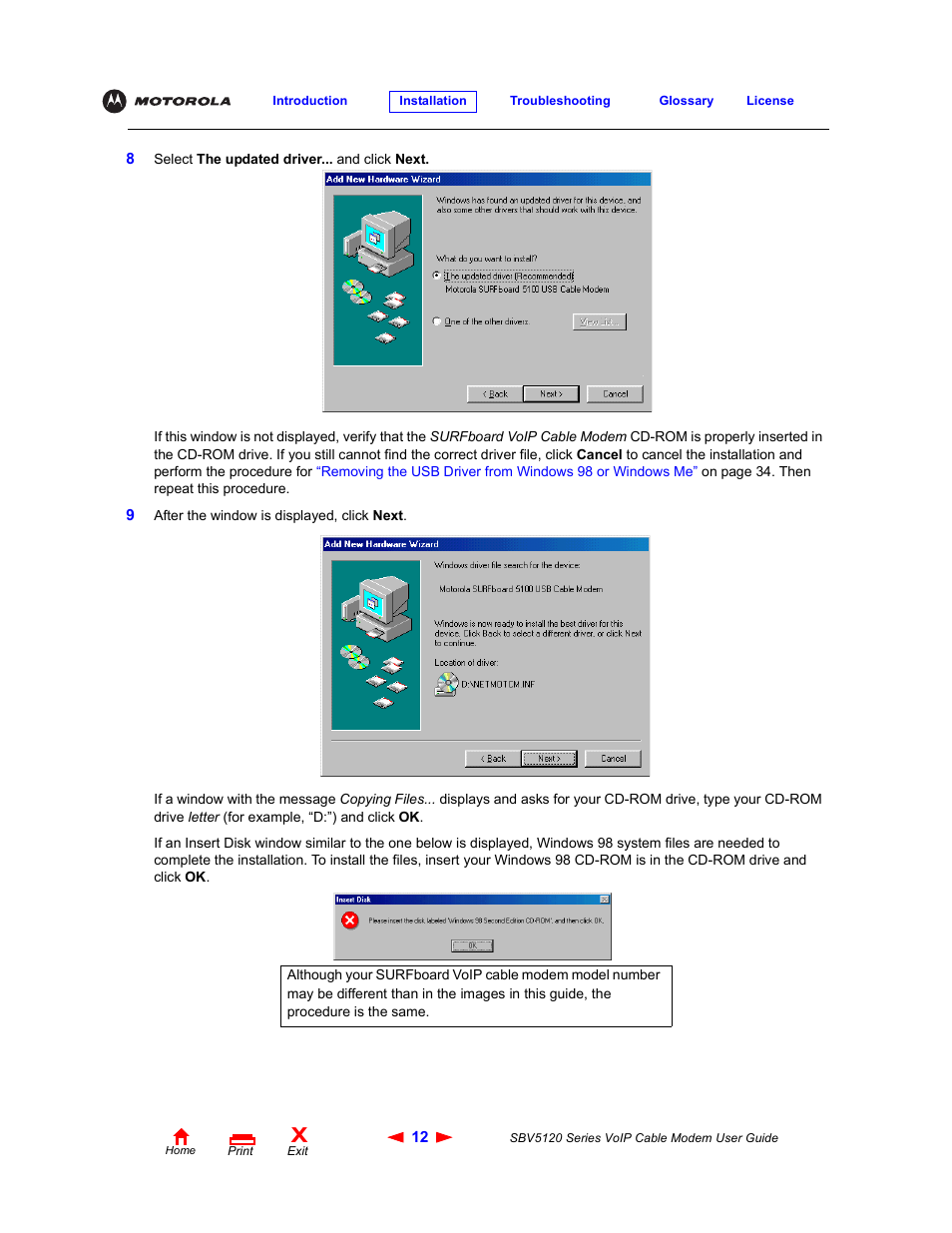 Motorola SBV5120 User Manual | Page 17 / 57