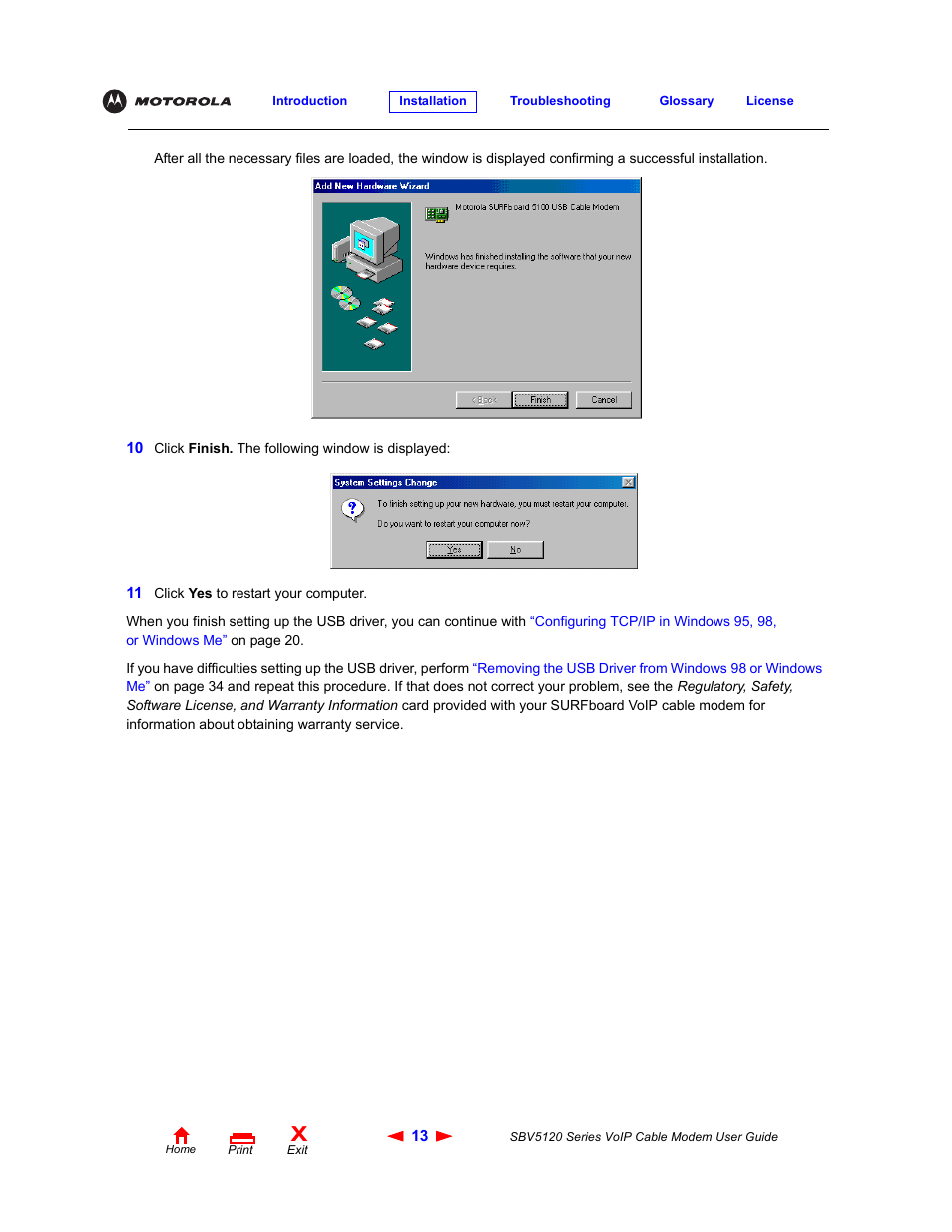 Motorola SBV5120 User Manual | Page 18 / 57