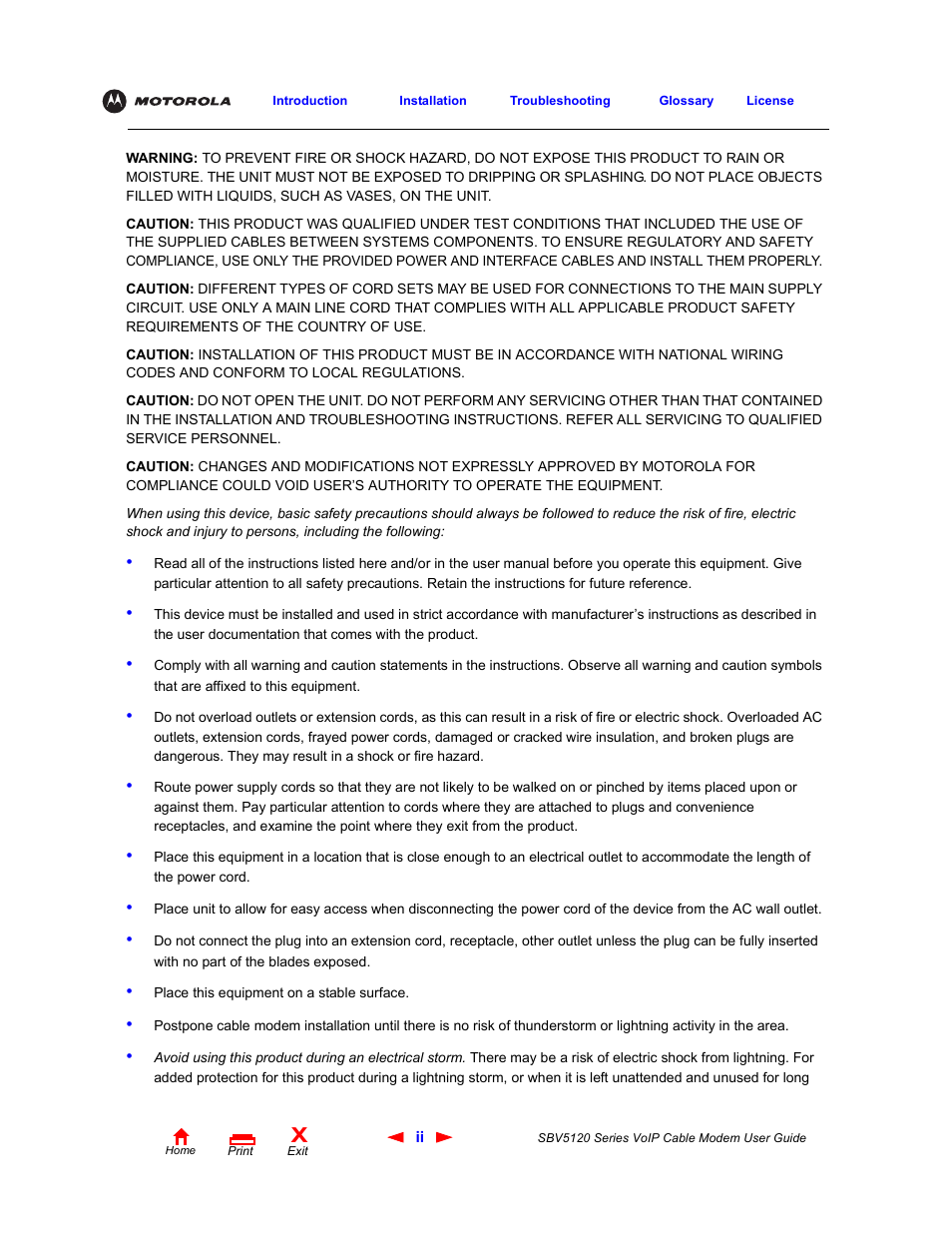 Motorola SBV5120 User Manual | Page 2 / 57