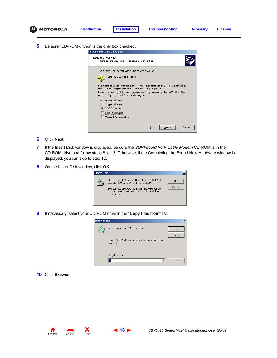 Motorola SBV5120 User Manual | Page 21 / 57