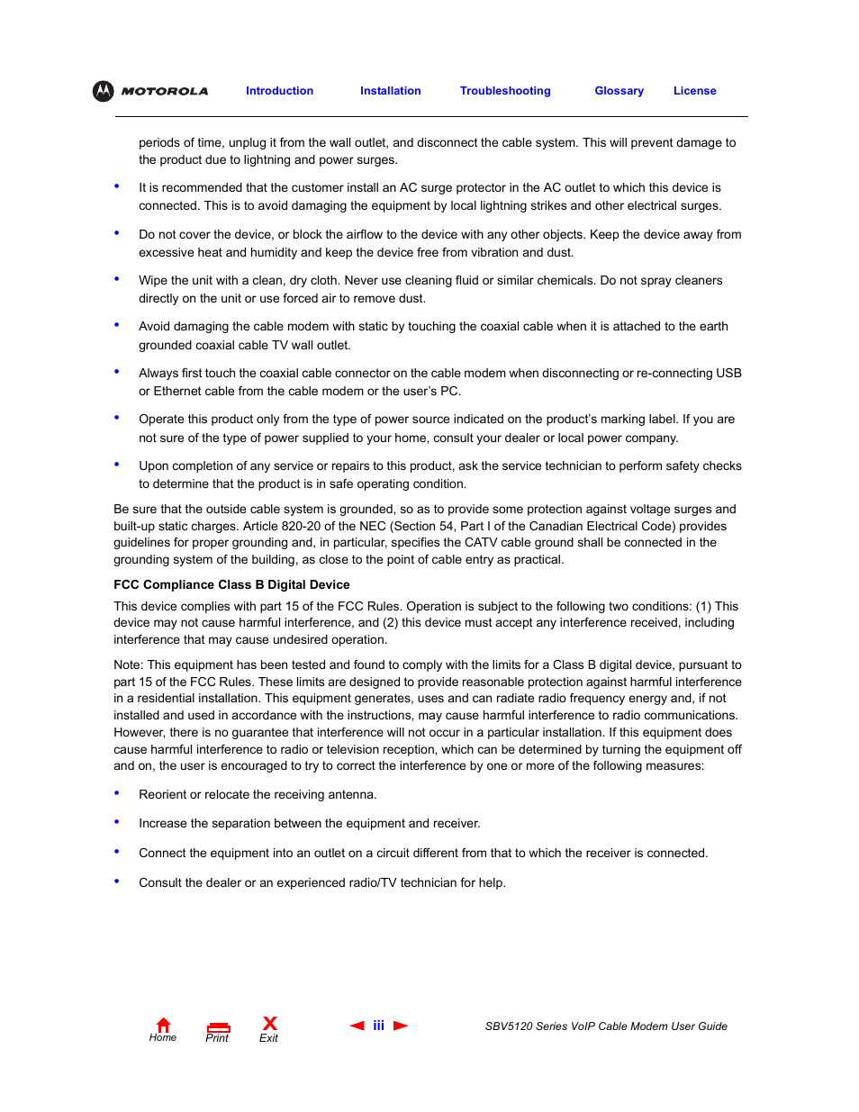 Motorola SBV5120 User Manual | Page 3 / 57