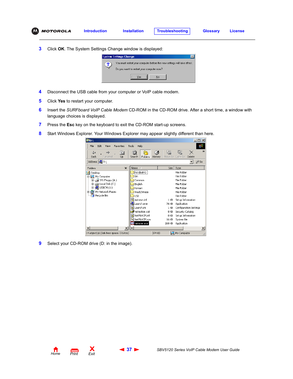 Motorola SBV5120 User Manual | Page 42 / 57