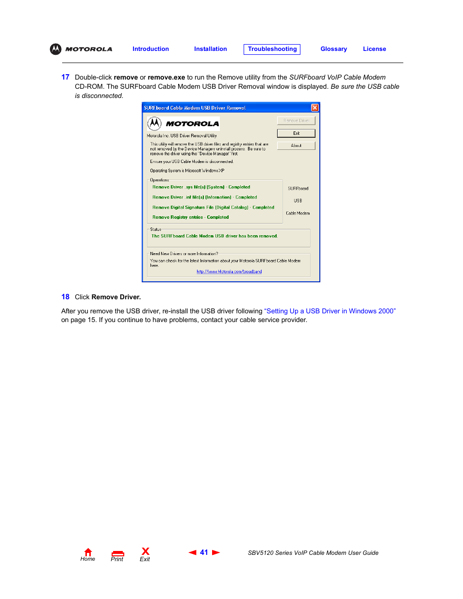 Motorola SBV5120 User Manual | Page 46 / 57