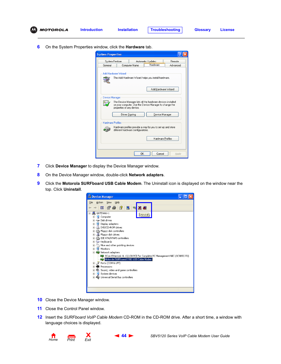 Motorola SBV5120 User Manual | Page 49 / 57
