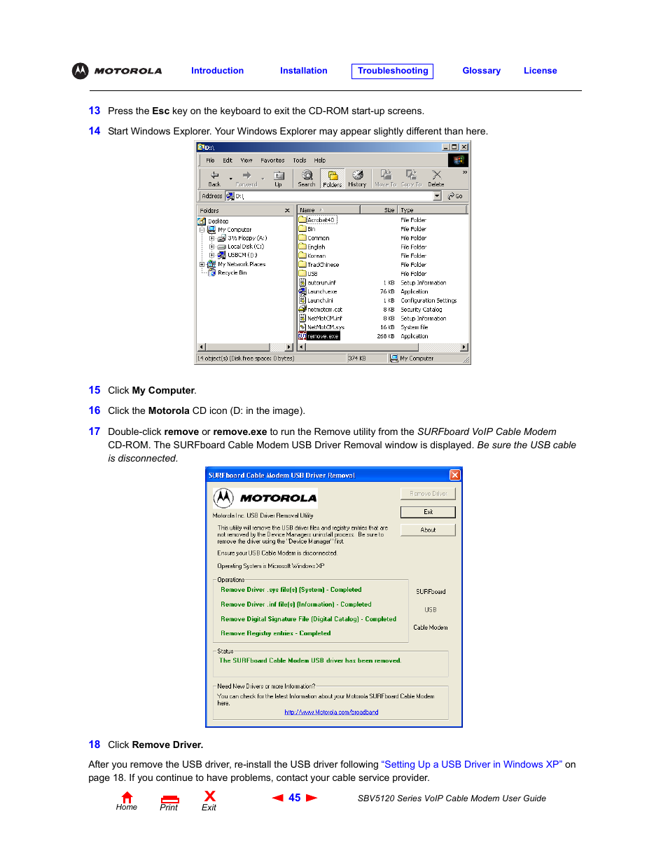 Motorola SBV5120 User Manual | Page 50 / 57
