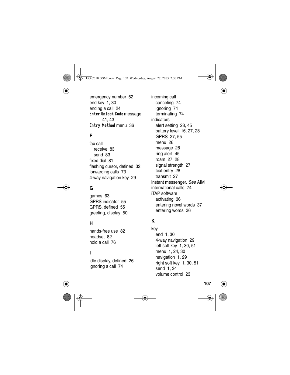 Motorola C256 User Manual | Page 109 / 120