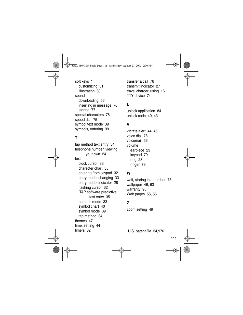 Motorola C256 User Manual | Page 113 / 120