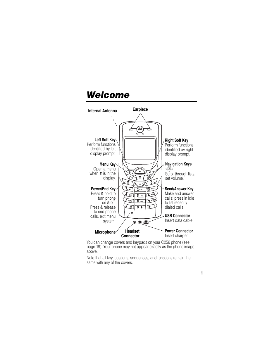 Welcome | Motorola C256 User Manual | Page 3 / 120