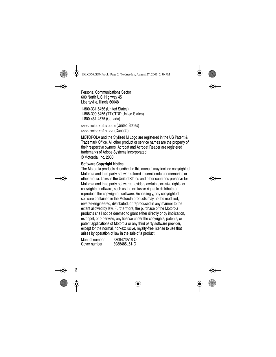 Motorola C256 User Manual | Page 4 / 120