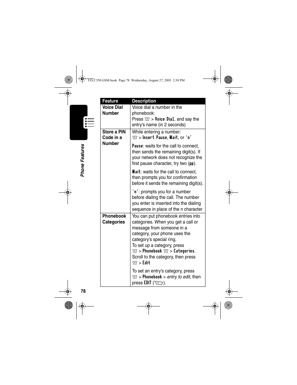 Motorola C256 User Manual | Page 80 / 120