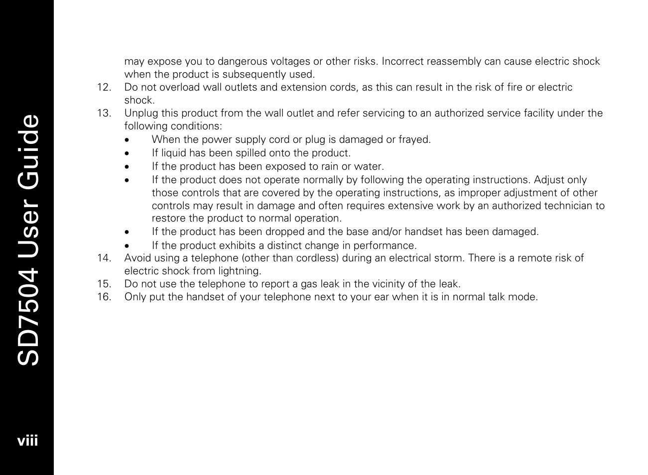 Sd7504 user guide, Viii | Motorola SD7550 User Manual | Page 10 / 34