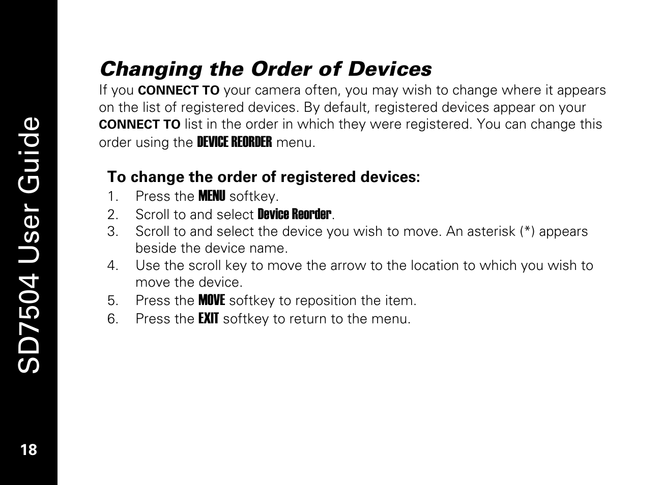 Changing the order of devices, Sd7504 user guide | Motorola SD7550 User Manual | Page 28 / 34