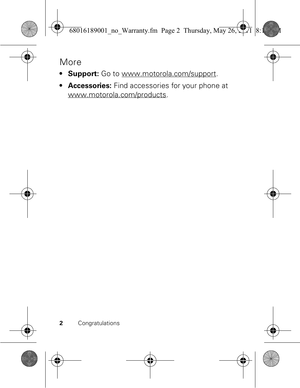 More | Motorola EX109 User Manual | Page 4 / 68