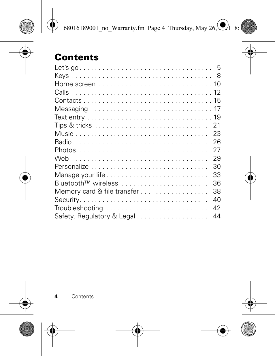 Motorola EX109 User Manual | Page 6 / 68