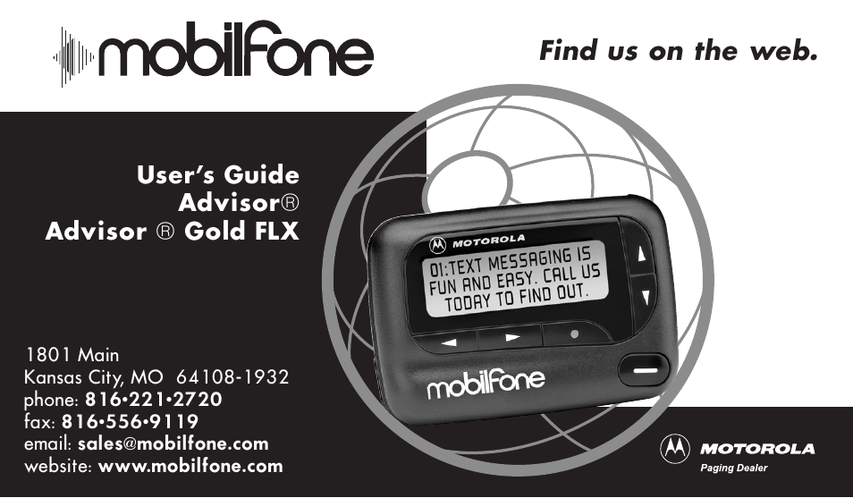 Motorola ADVISOR Gold FLX User Manual | 20 pages