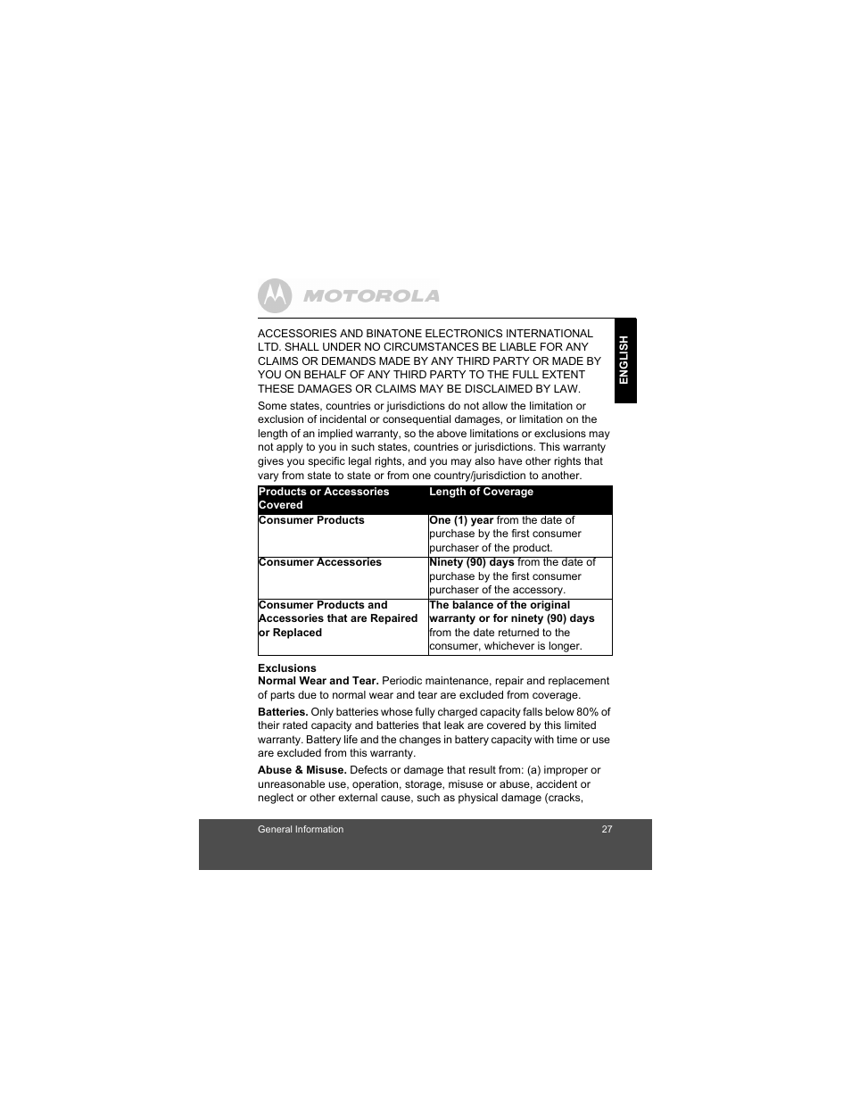 Motorola MBP15 User Manual | Page 27 / 32