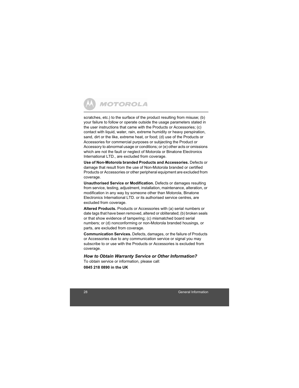 Motorola MBP15 User Manual | Page 28 / 32