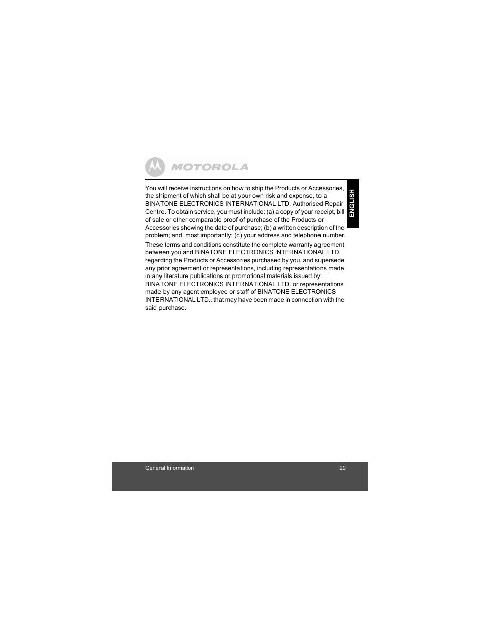 Motorola MBP15 User Manual | Page 29 / 32